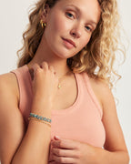 Harbor Bracelet Set || option::18K Gold Plated, Mixed Amazonite