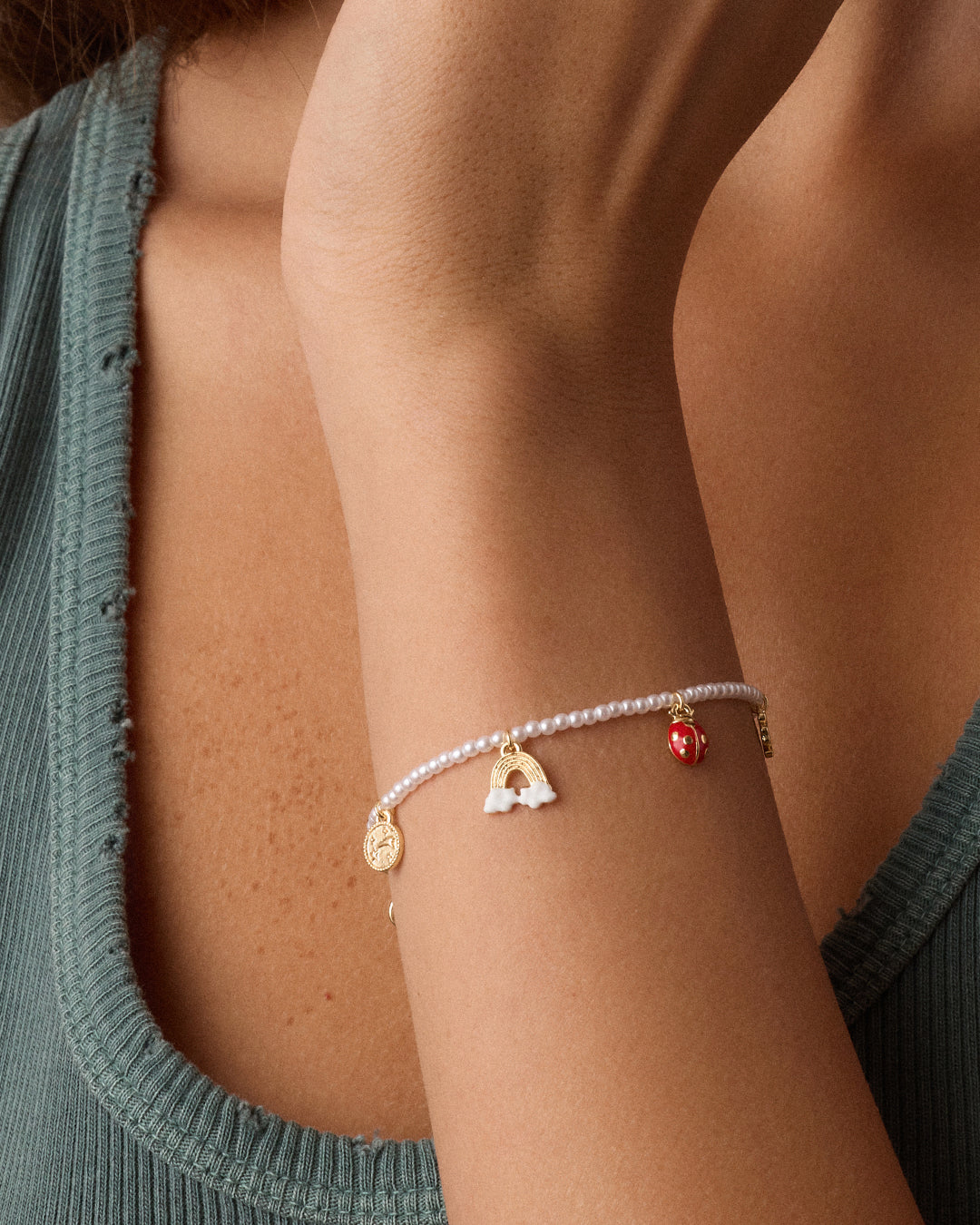 Lucky Mini Charm Bracelet || option::18K Gold Plated