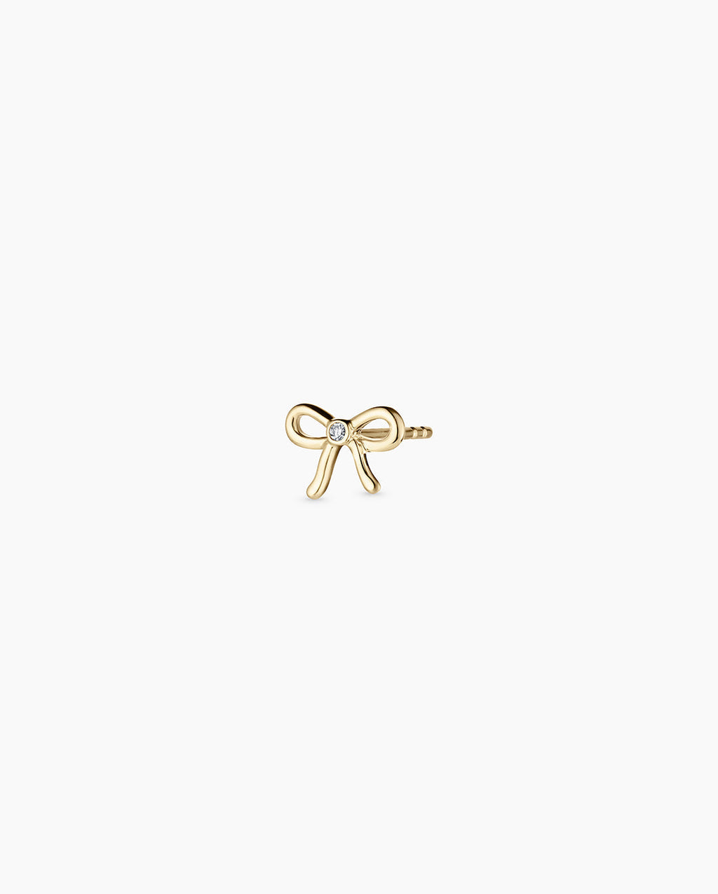 Diamond Put a Bow on it Single Stud || option::14K Solid Gold