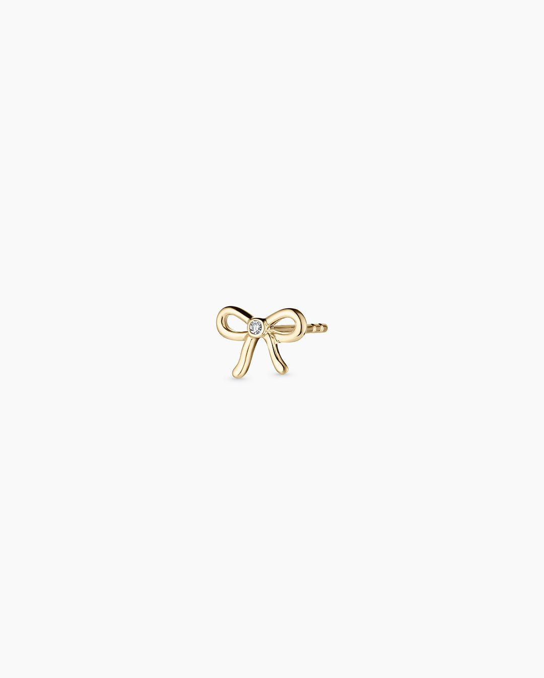 Diamond Put a Bow on it Single Stud || option::14K Solid Gold