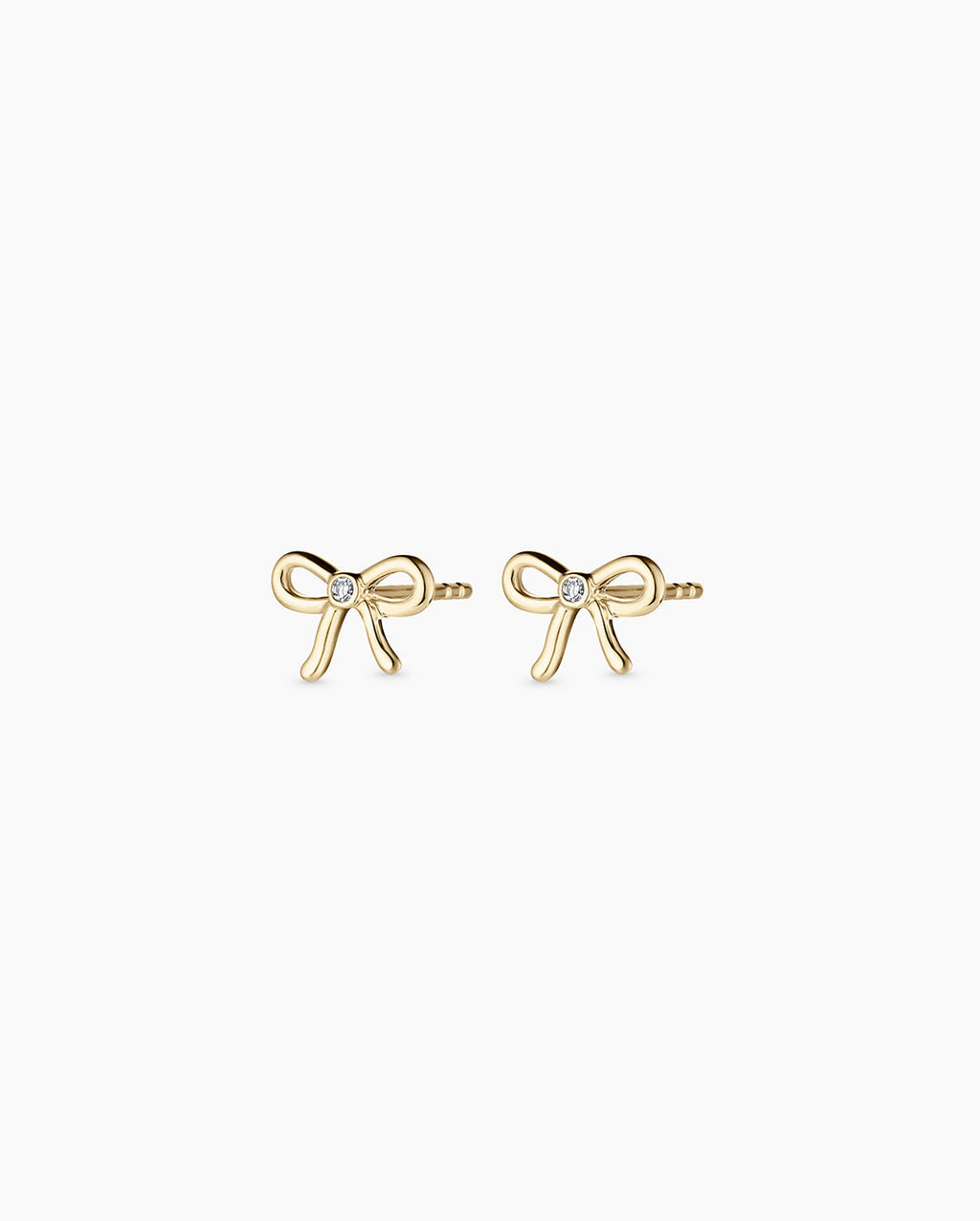 Diamond Put a Bow on it Studs || option::14K Solid Gold