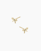 Diamond Put a Bow on it Studs || option::14K Solid Gold
