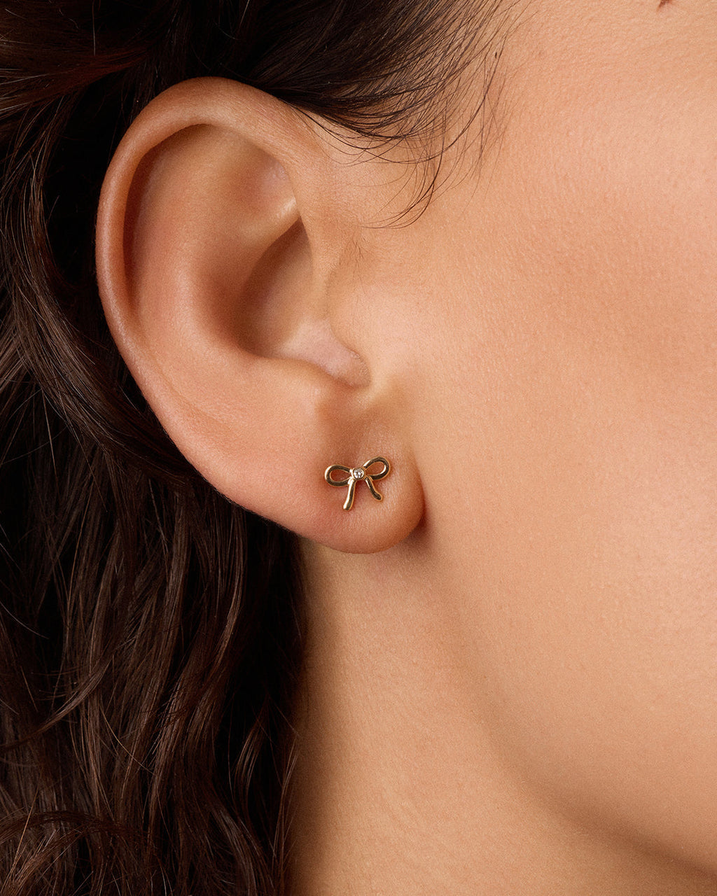 Diamond Put a Bow on it Studs || option::14K Solid Gold