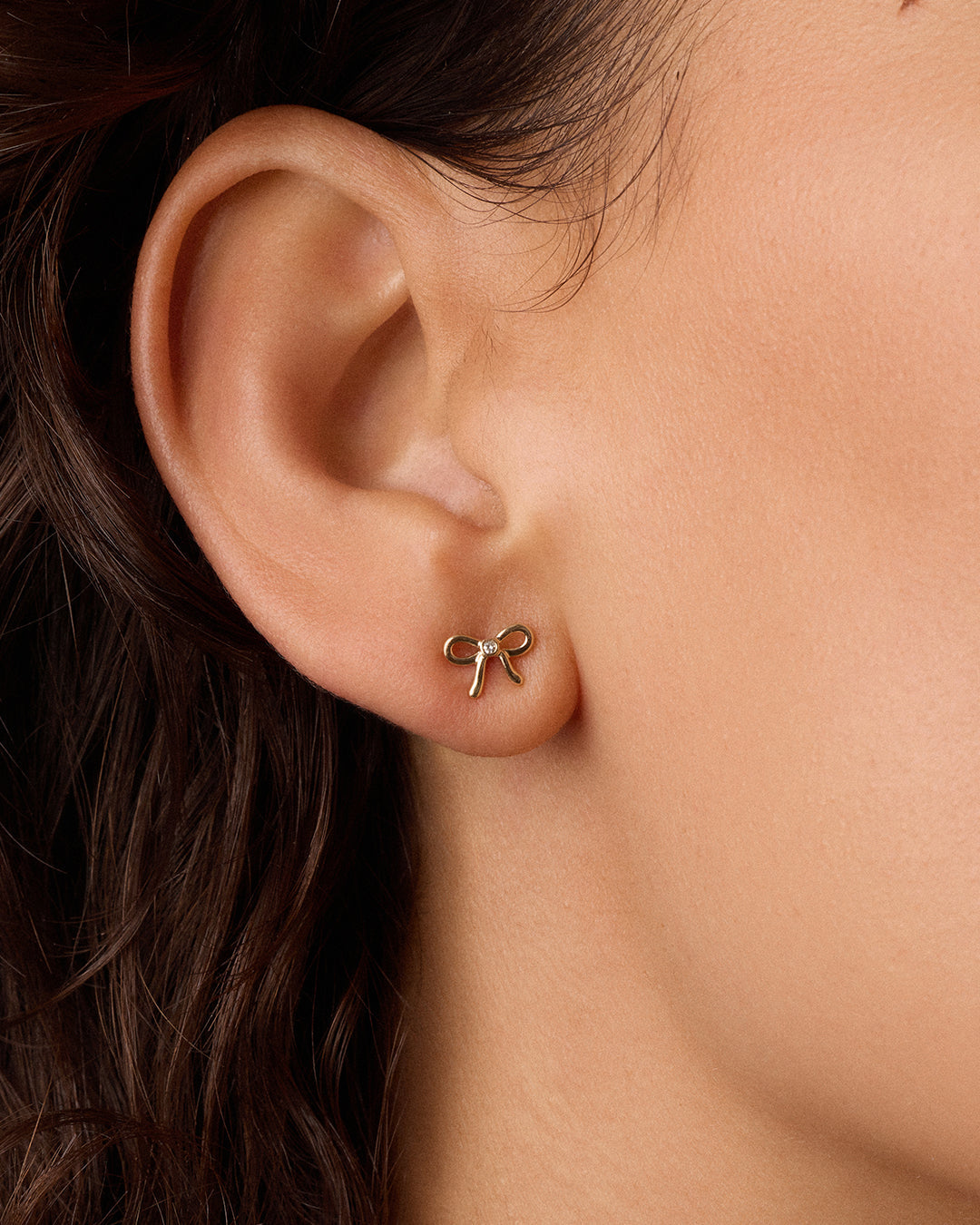 Diamond Put a Bow on it Studs || option::14K Solid Gold