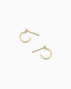 Lab Grown Diamond Circle Stud Huggies || option::14K Solid Gold