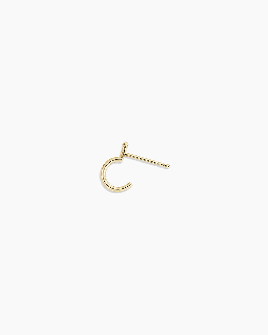 Diamond Heart Stud Single Huggie || option::14K Solid Gold