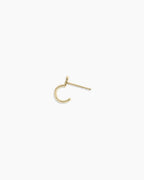 Diamond Heart Stud Single Huggie || option::14K Solid Gold
