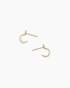 Diamond Heart Stud Huggies || option::14K Solid Gold
