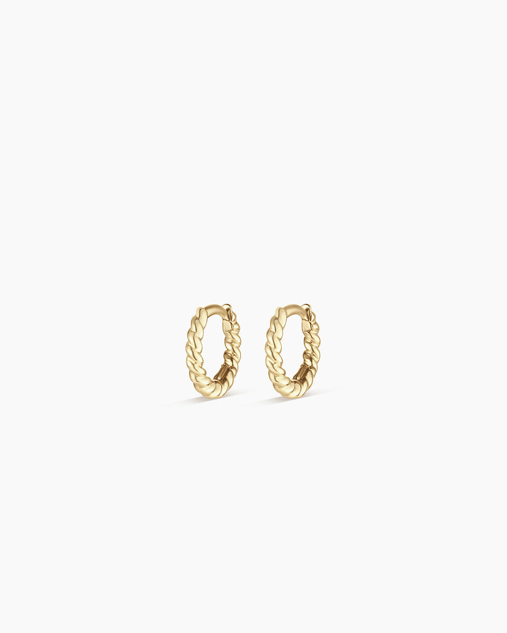 14K Gold Crew Huggies 8mm || option::14K Solid Gold