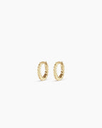 14K Gold Crew Huggies 8mm || option::14K Solid Gold