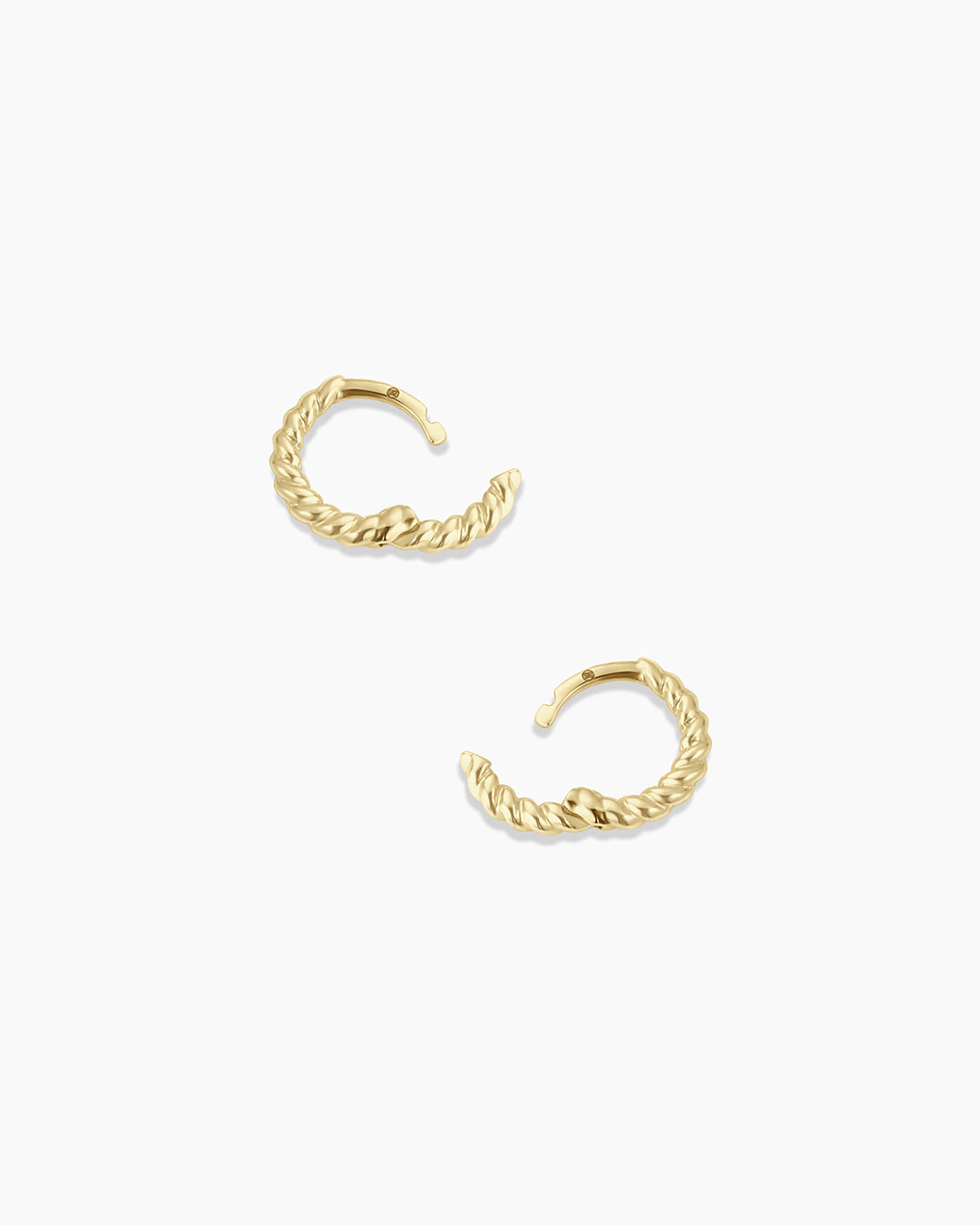 14K Gold Crew Huggies 8mm || option::14K Solid Gold