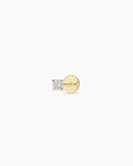 Lab Grown Diamond Solitaire Flat Back Single Stud || option::14K Solid Gold