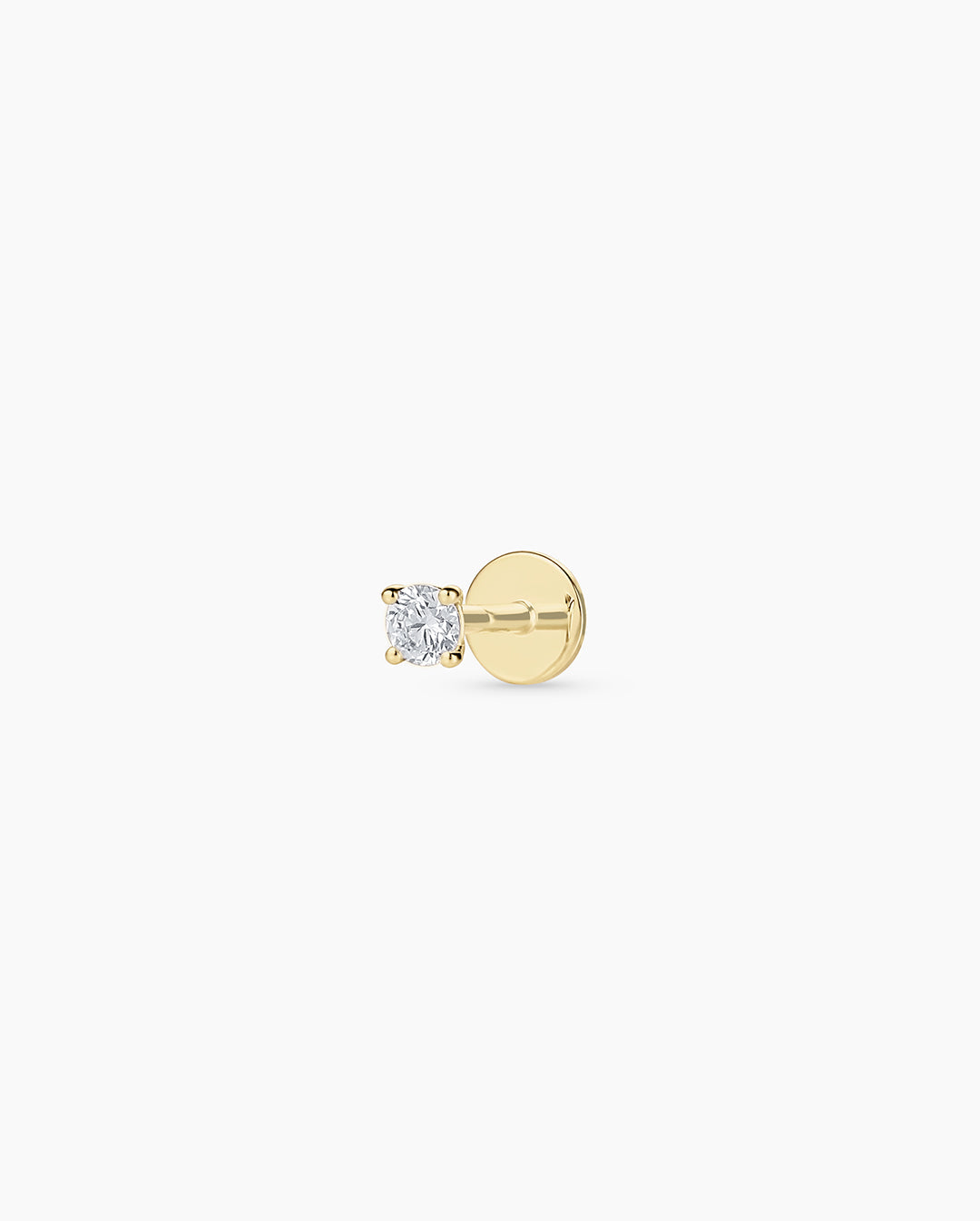 Lab Grown Diamond Solitaire Flat Back Single Stud || option::14K Solid Gold