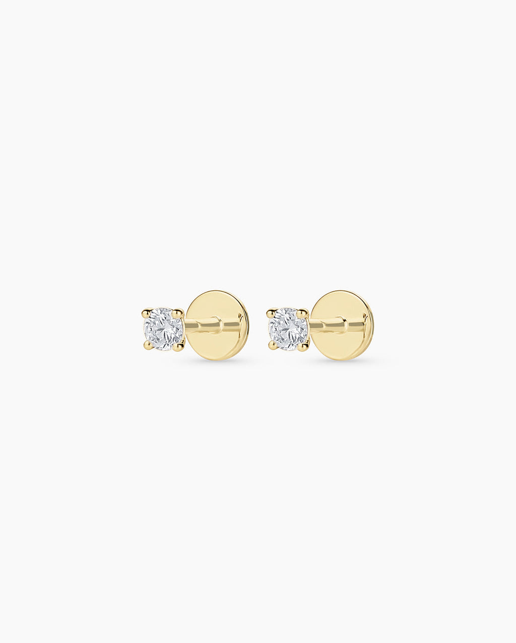 Lab Grown Diamond Solitaire Flat Back Studs || option::14k Solid Gold