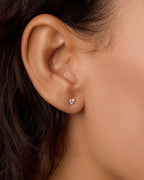 Lab Grown Diamond Solitaire Flat Back Studs || option::14k Solid Gold