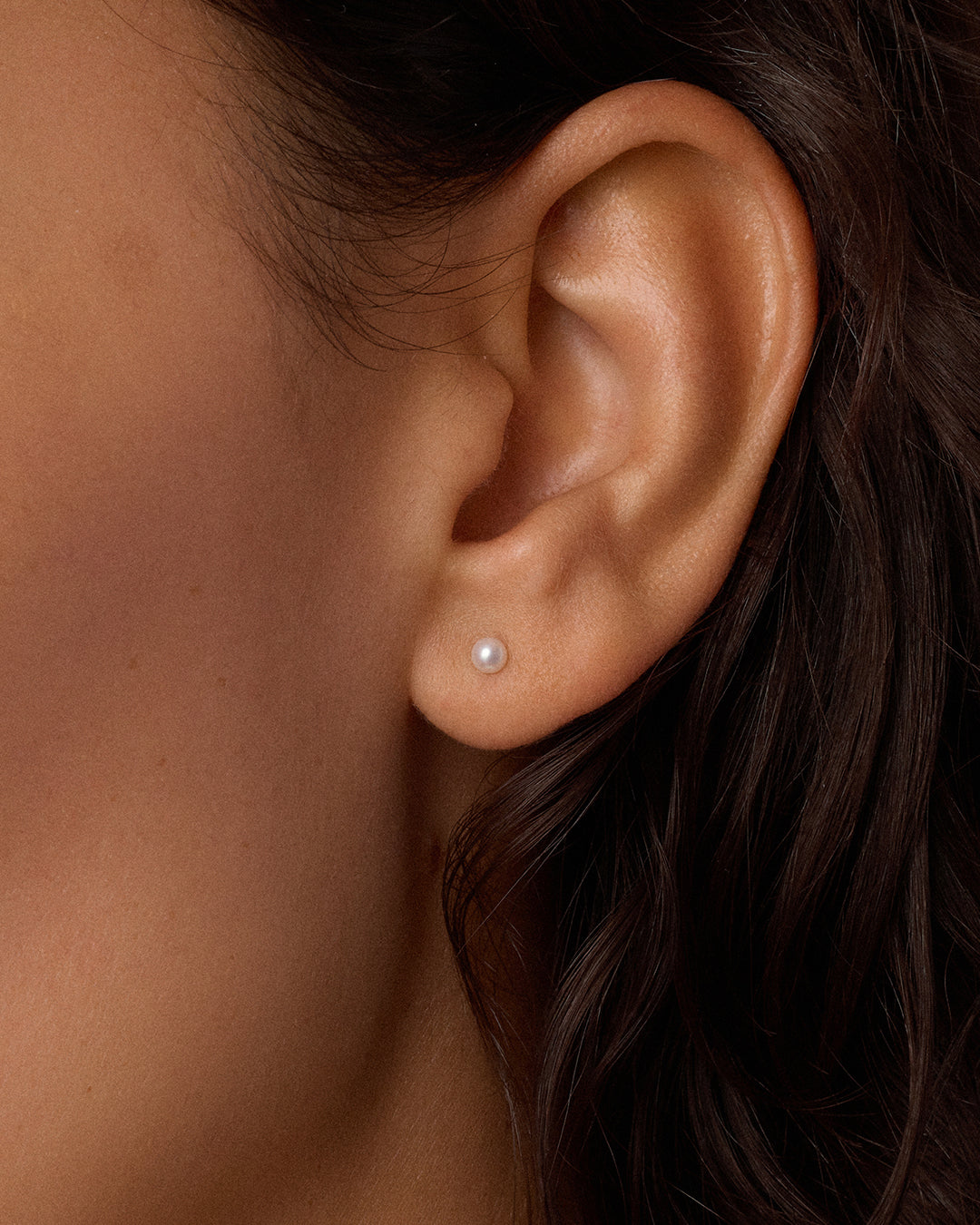 Pearl Flat Back Single Stud || option::14K Solid Gold