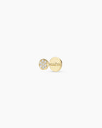 Diamond Pavé Flat Back Single Stud || option::14K Solid Gold
