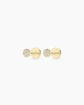 Diamond Pavé Flat Back Studs || option::14K Solid Gold