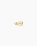 Diamond Evil Eye Flat Back Single Stud || option::14K Solid Gold