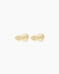 Diamond Evil Eye Flat Back Studs || option::14K Solid Gold