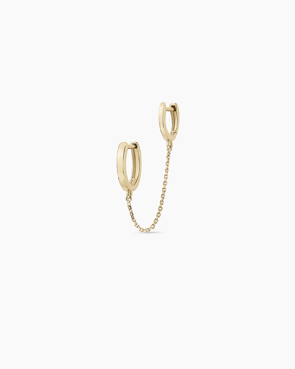 14K Gold Rose Double Huggie || option::14K Solid Gold