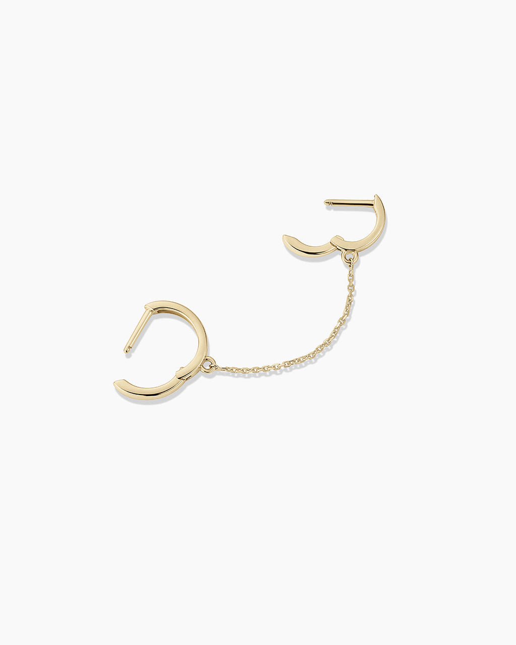 14K Gold Rose Double Huggie || option::14K Solid Gold