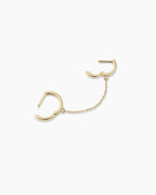 14K Gold Rose Double Huggie || option::14K Solid Gold