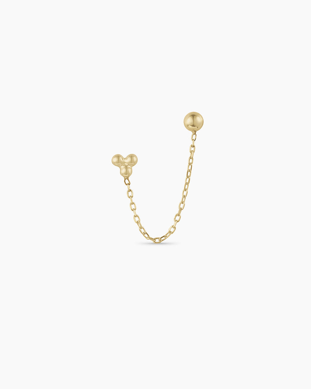14K Gold Bali Chain Double Stud || option::14K Solid Gold