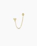 14K Gold Bali Chain Double Stud || option::14K Solid Gold