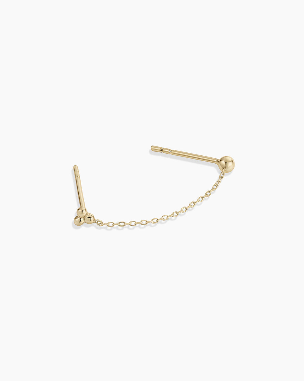 14K Gold Bali Chain Double Stud || option::14K Solid Gold