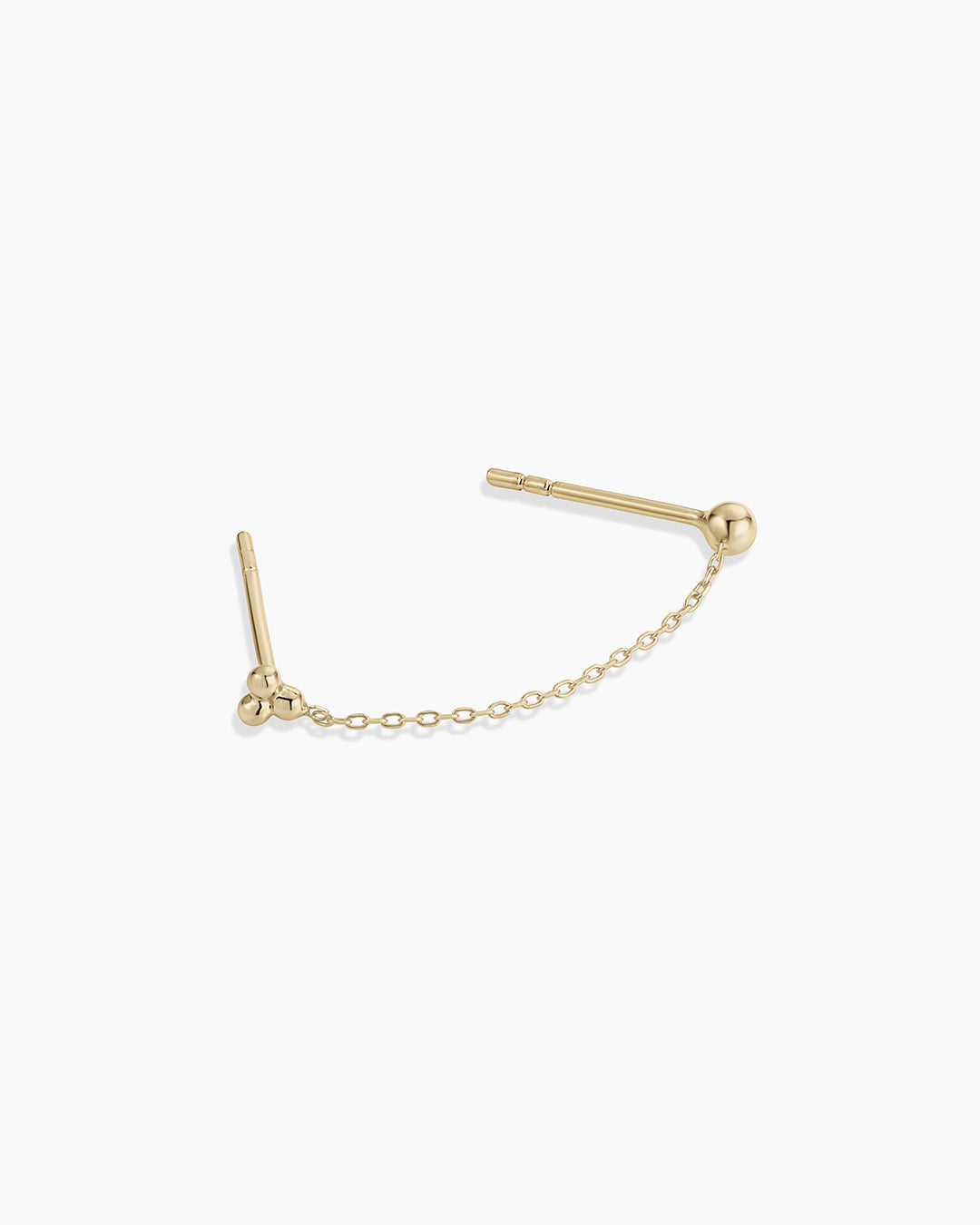 14K Gold Bali Chain Double Stud || option::14K Solid Gold