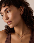 14K Gold Bali Chain Double Stud || option::14K Solid Gold