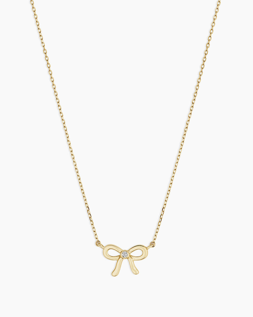 Diamond Put a Bow on it Necklace || option::14K Solid Gold