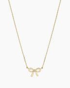 Diamond Put a Bow on it Necklace || option::14K Solid Gold