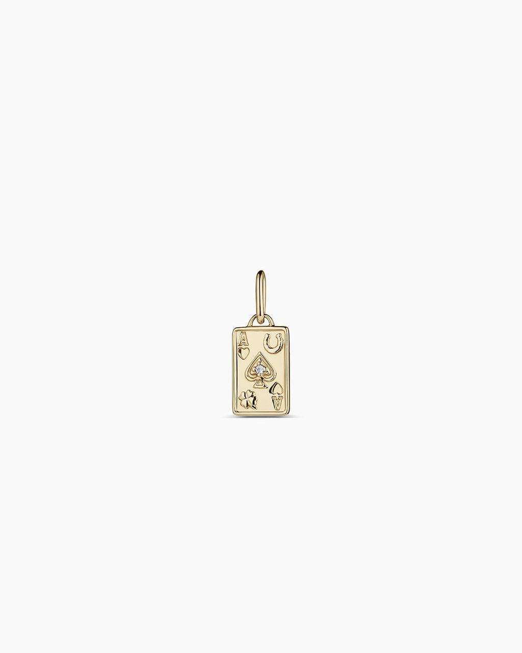 Diamond Ace Charm || option::14K Solid Gold