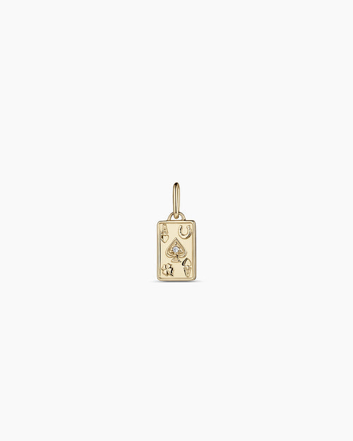 Diamond Ace Charm || option::14K Solid Gold