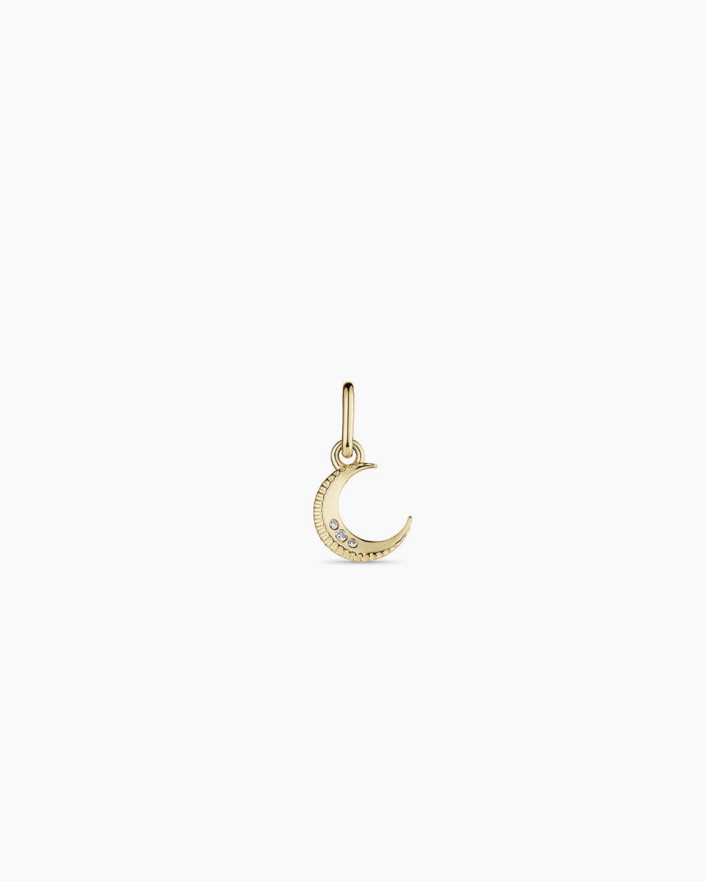 Diamond Crescent Charm || option::14K Solid Gold