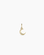 Diamond Crescent Charm || option::14K Solid Gold
