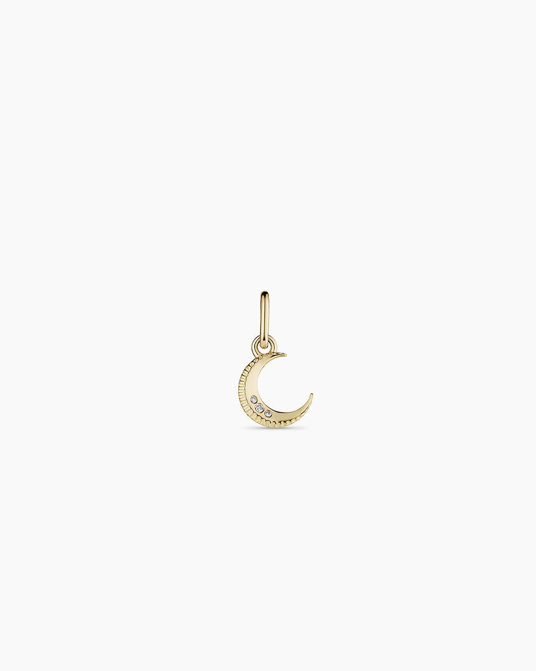 Diamond Crescent Charm || option::14K Solid Gold