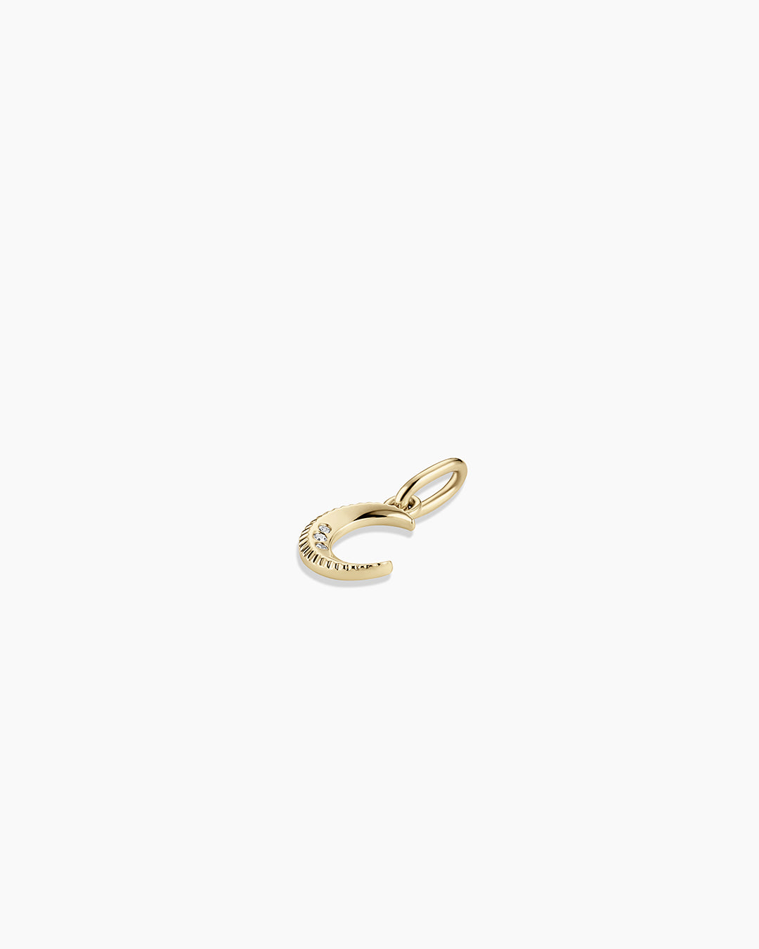 Diamond Crescent Charm || option::14K Solid Gold