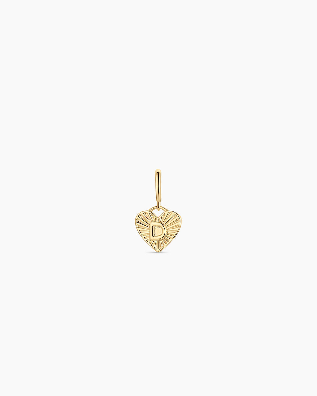 Vintage Heart Alphabet Parker Charm - D || option::18K Gold Plated, D