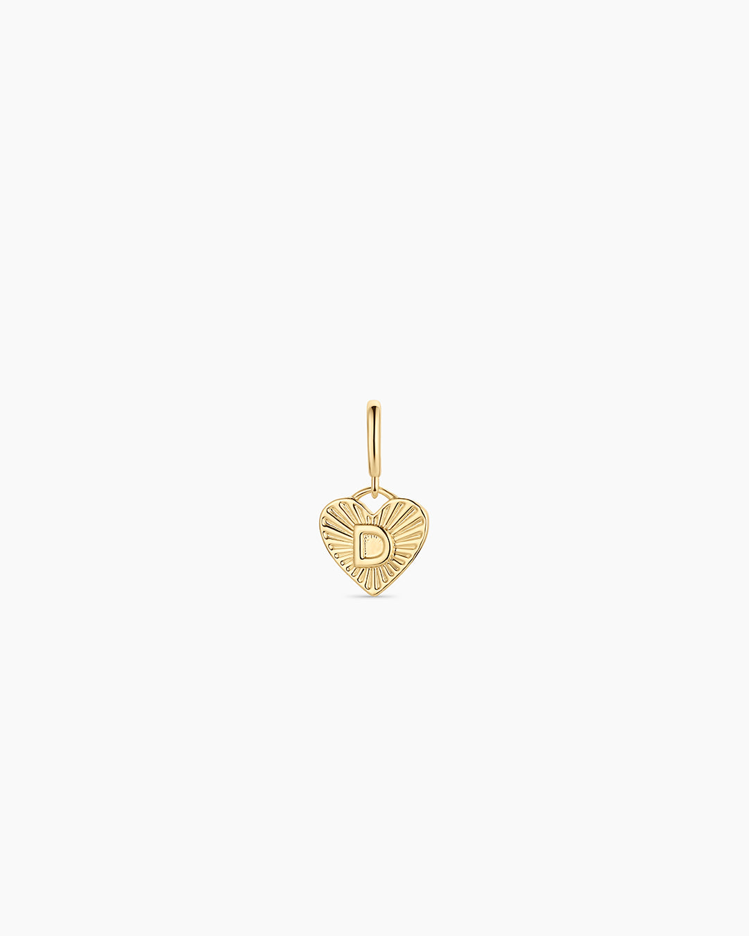 Vintage Heart Alphabet Parker Charm - D || option::18K Gold Plated, D