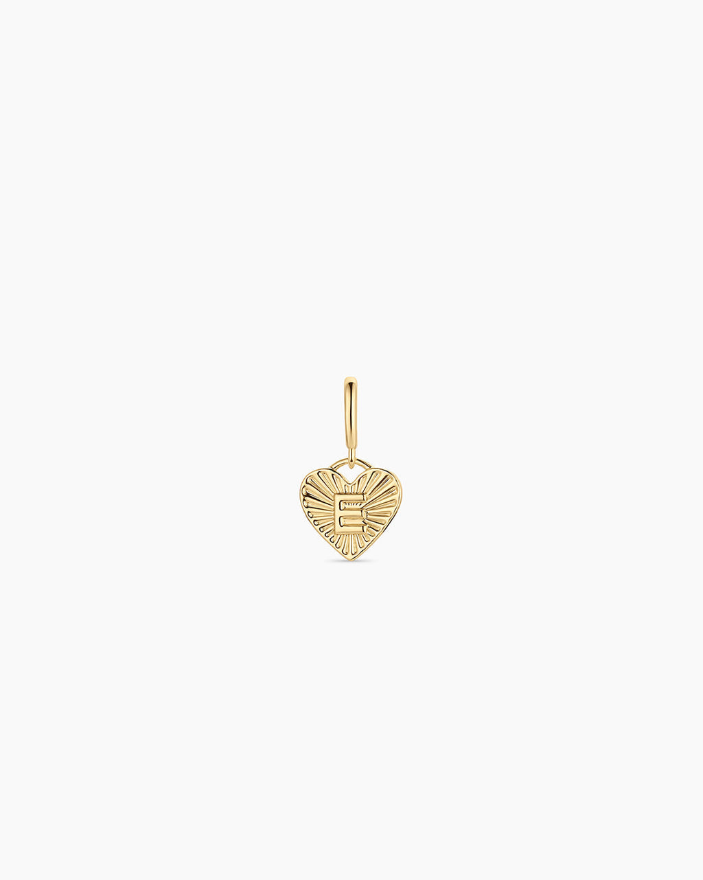 Vintage Heart Alphabet Parker Charm - E || option::18K Gold Plated, E