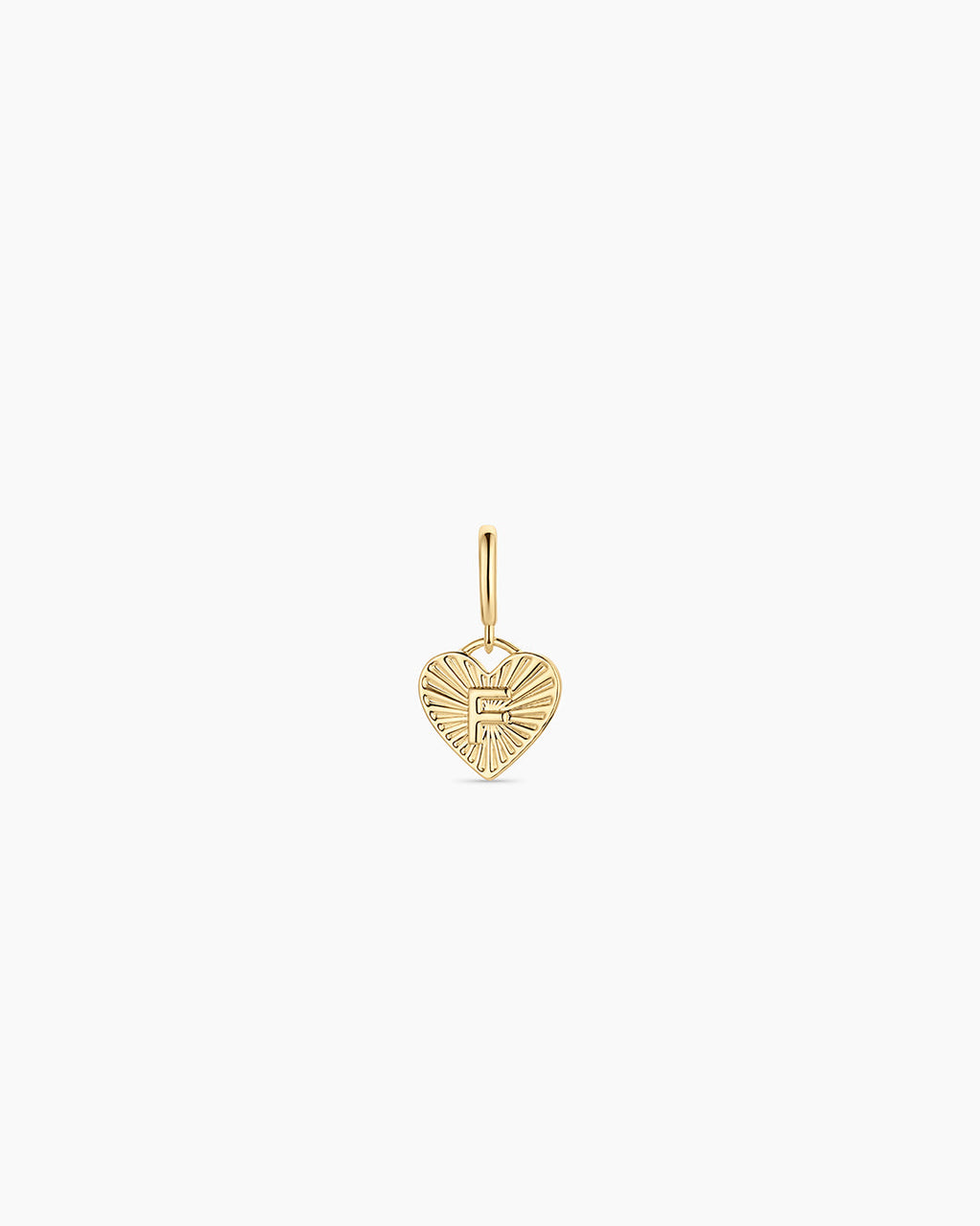 Vintage Heart Alphabet Parker Charm - F || option::18K Gold Plated, F
