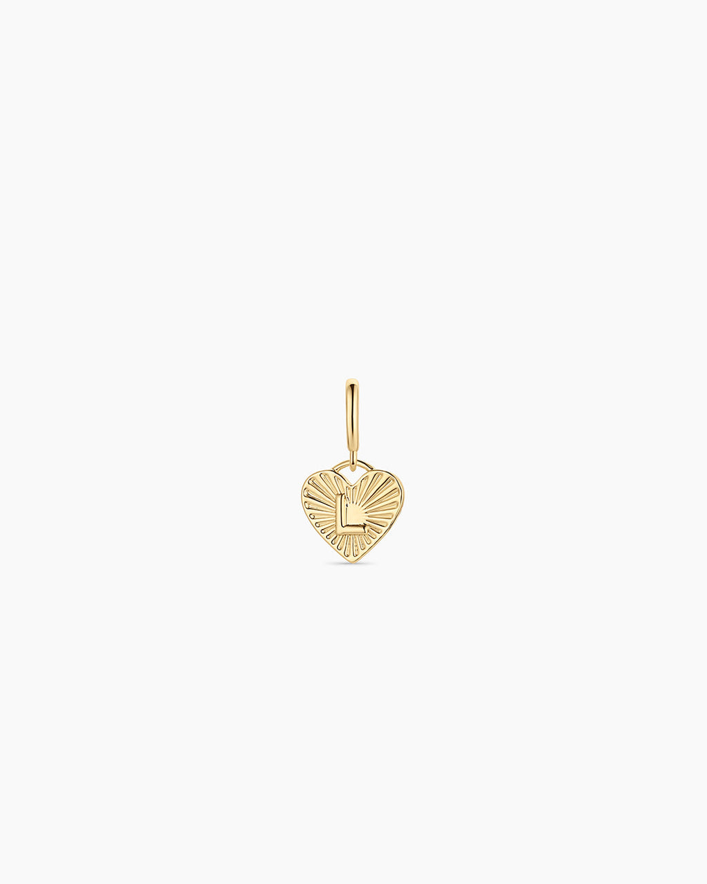 Vintage Heart Alphabet Parker Charm - L || option::18K Gold Plated, L