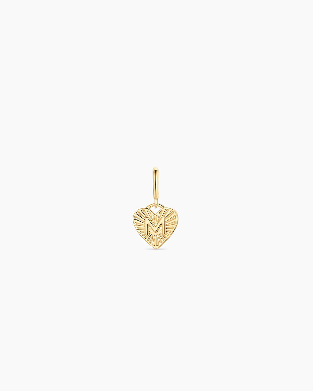 Vintage Heart Alphabet Parker Charm - M || option::18K Gold Plated, M