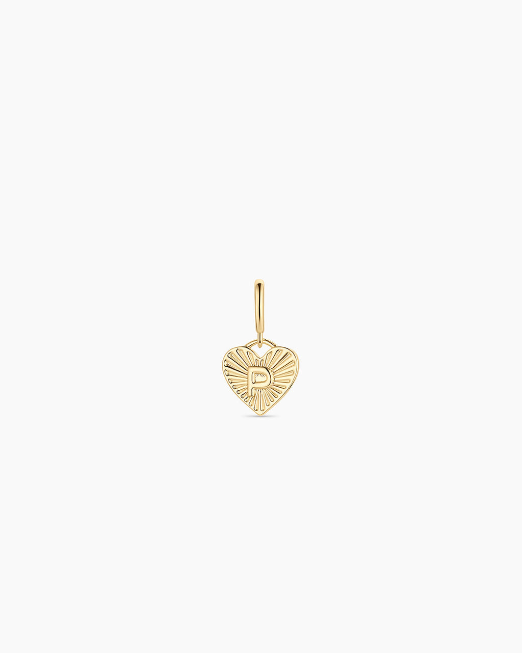 Vintage Heart Alphabet Parker Charm - P || option::18K Gold Plated, P