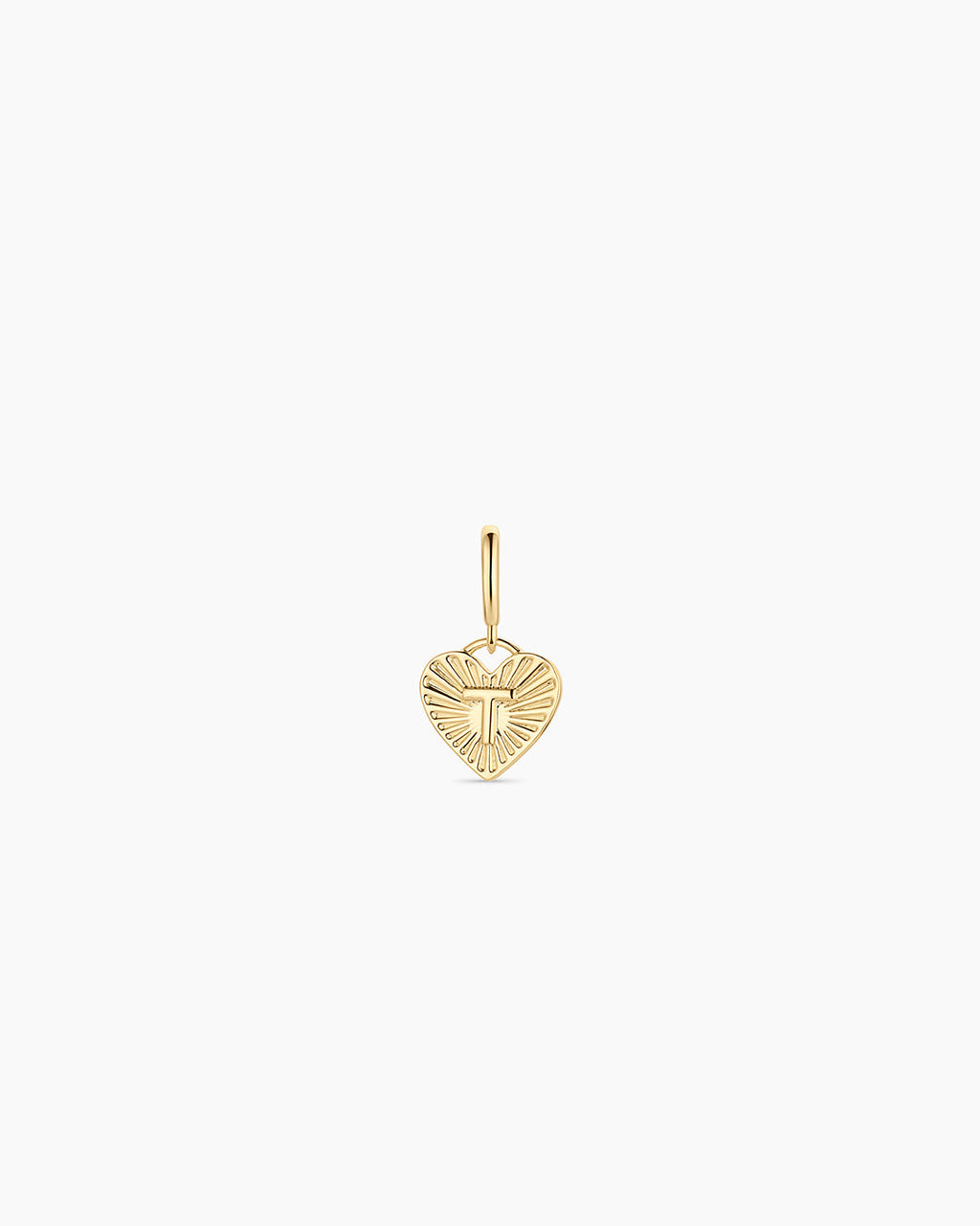 Vintage Heart Alphabet Parker Charm - T || option::18K Gold Plated, T