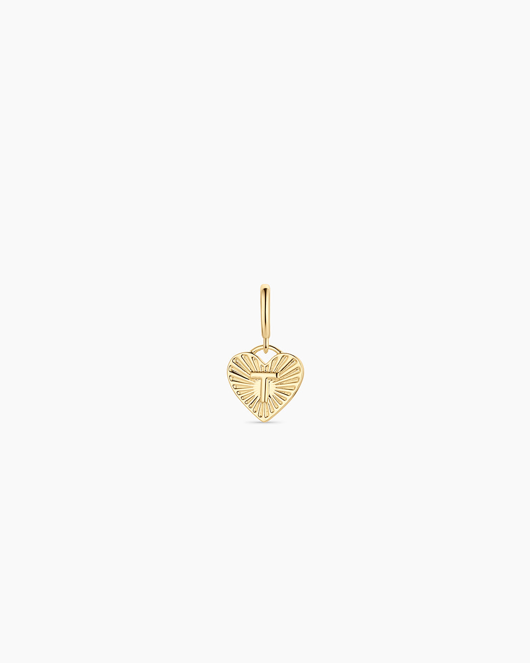 Vintage Heart Alphabet Parker Charm - T || option::18K Gold Plated, T