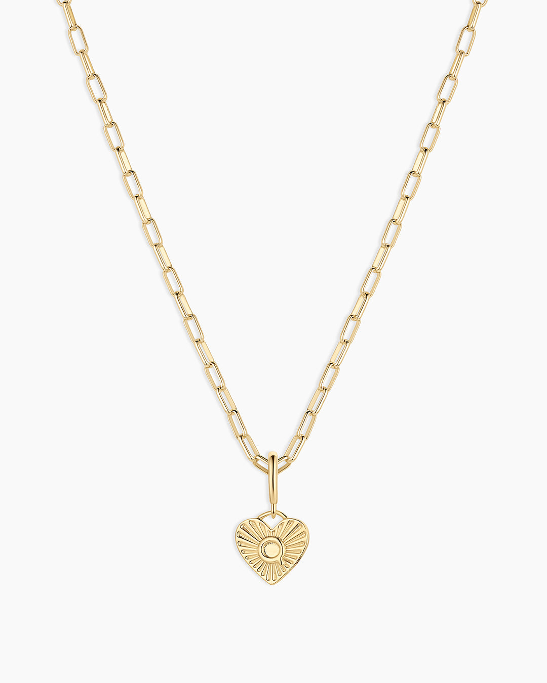 Vintage Heart Alphabet Charm Necklace -  Q || option::18K Gold Plated, Q